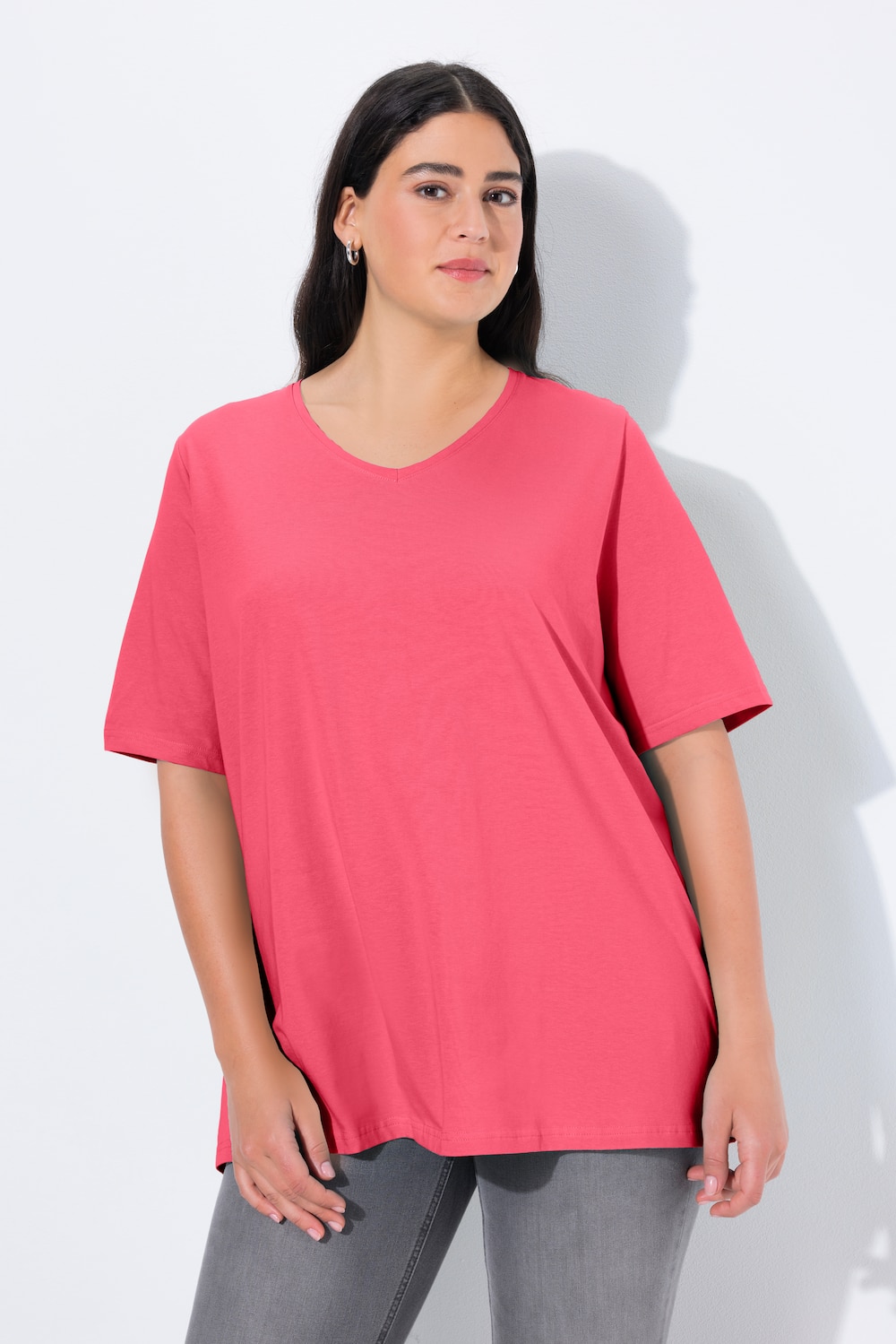 T-Shirt, A-Linie, V-Ausschnitt, Halbarm