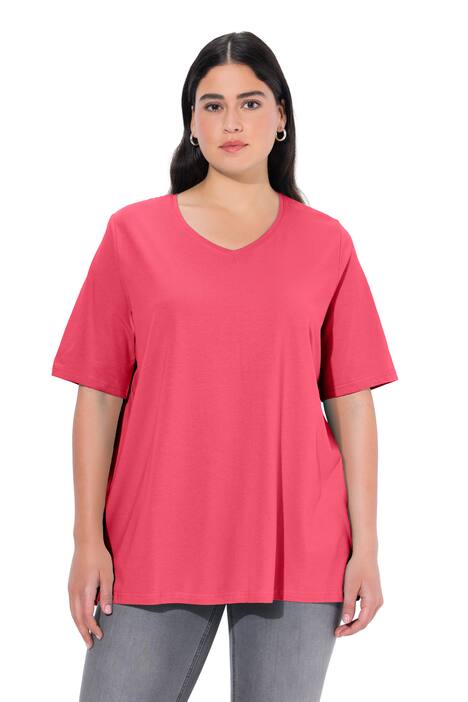 Tričko, A střih, výstřih do V, krátké rukávy