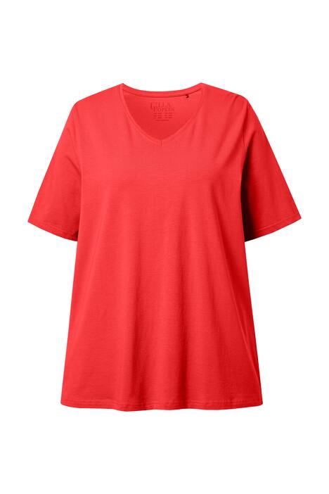 Tričko, A střih, výstřih do V, krátké rukávy