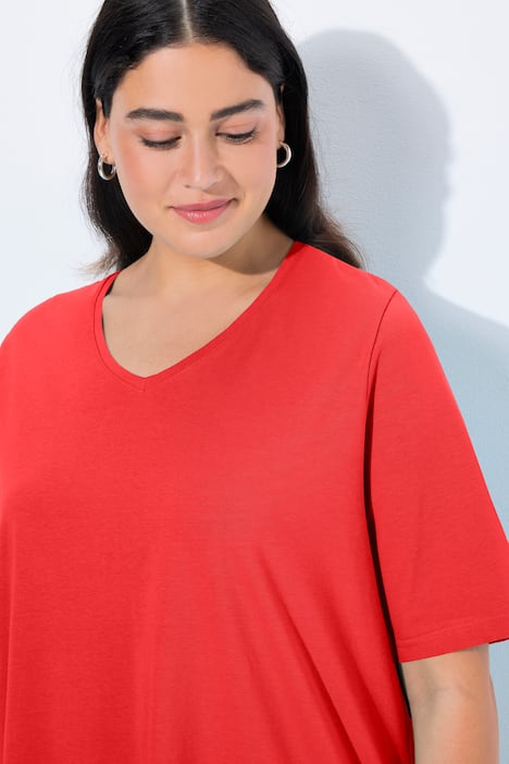 T-Shirt, A-Linie, V-Ausschnitt, Halbarm