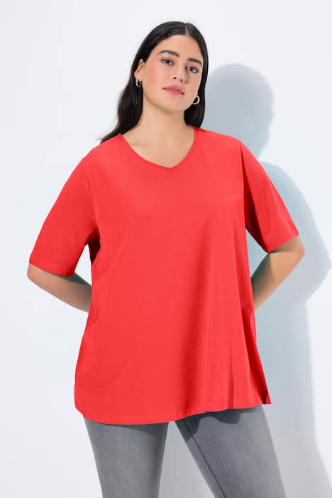 T-Shirt, A-Linie, V-Ausschnitt, Halbarm