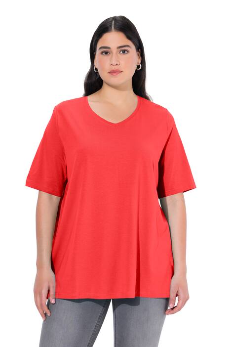 Tričko, A střih, výstřih do V, krátké rukávy