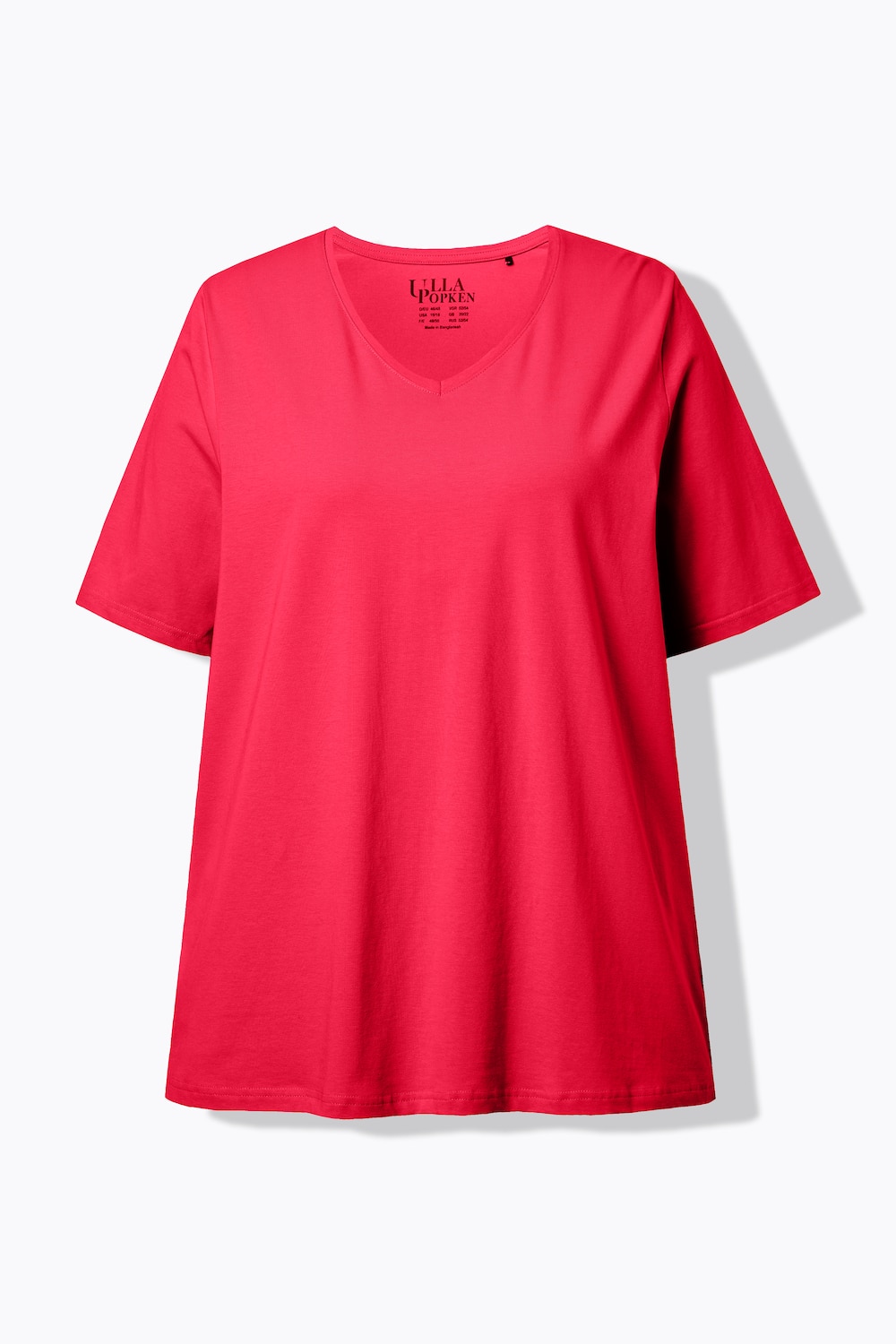 Stora storlekar T-shirt, Dam, röd, storlek: 42/44, Bomull, Ulla Popken