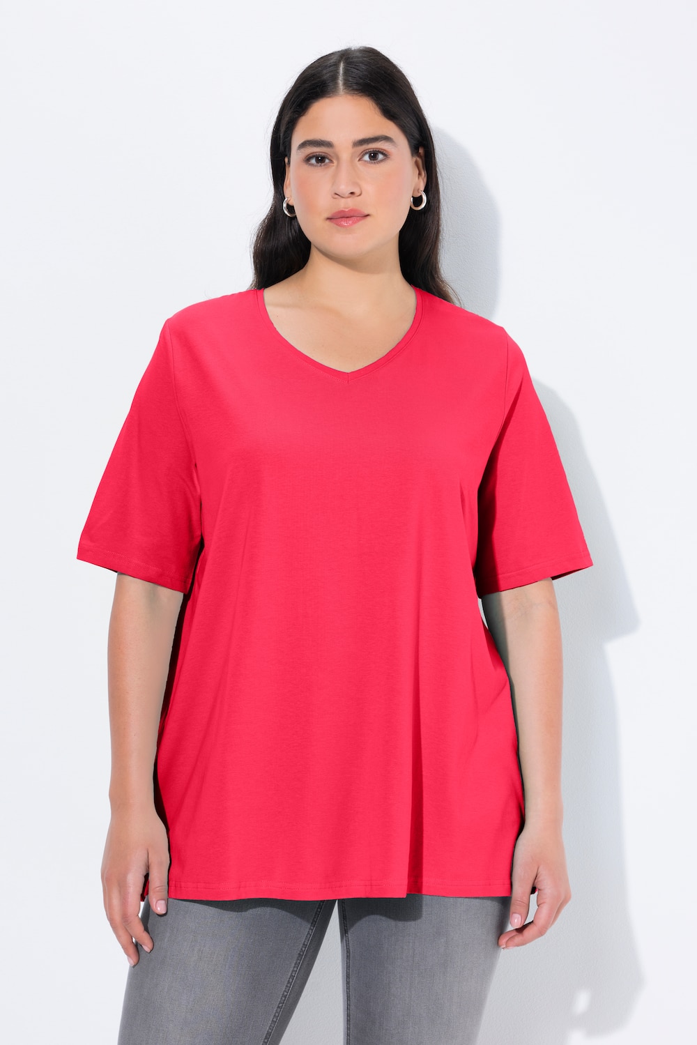 Große Größen T-Shirt, Damen, rot, Größe: 42/44, Baumwolle, Ulla Popken