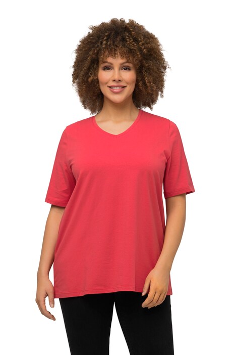 Tričko, A střih, výstřih do V, krátké rukávy