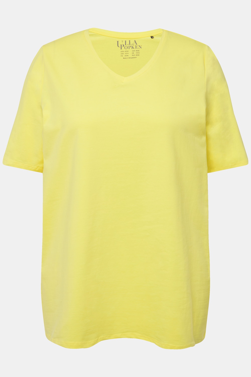 Stora storlekar T-shirt, Dam, gul, storlek: 46/48, Bomull, Ulla Popken