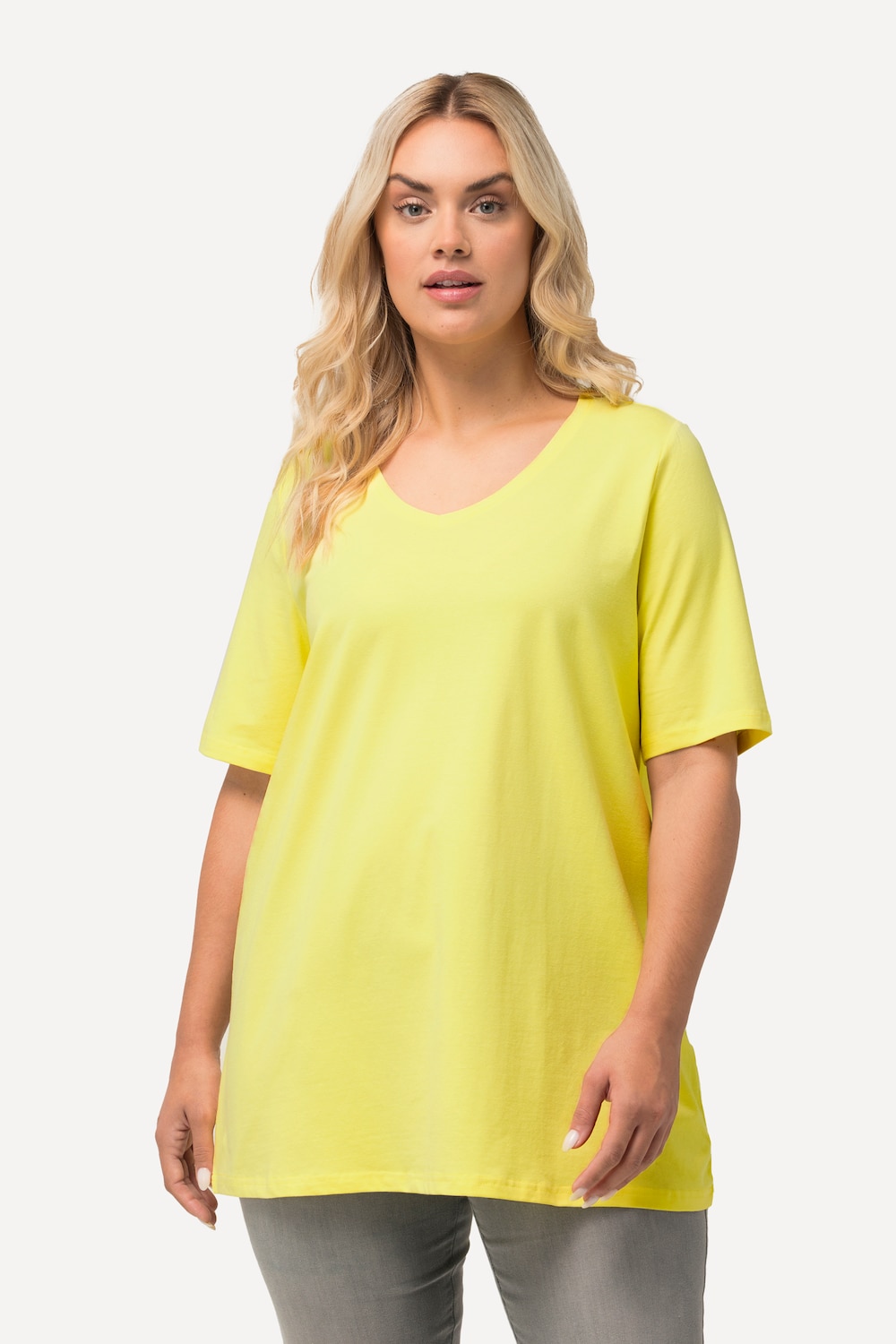 Große Größen T-Shirt, Damen, gelb, Größe: 42/44, Baumwolle, Ulla Popken