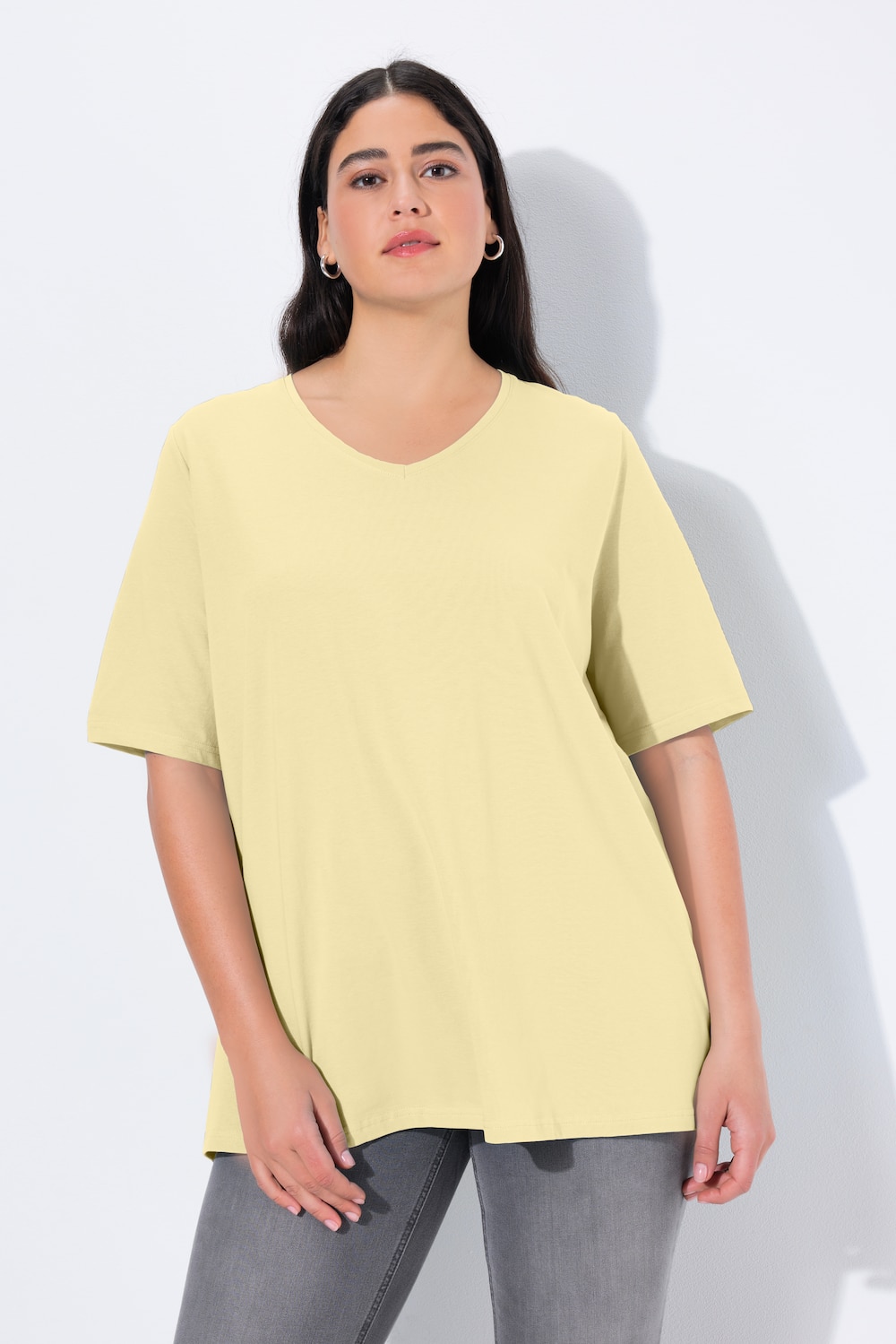 T-Shirt, A-Linie, V-Ausschnitt, Halbarm