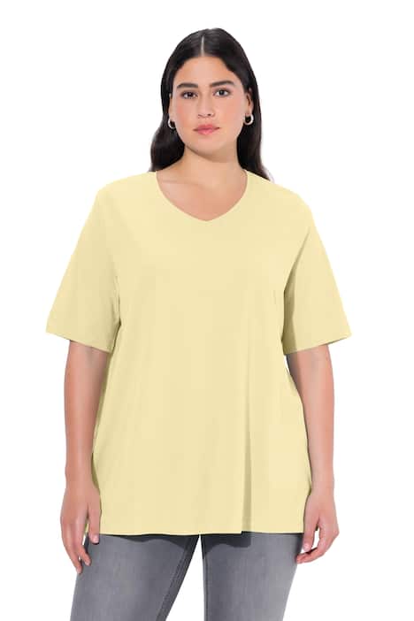 Tričko, A střih, výstřih do V, krátké rukávy