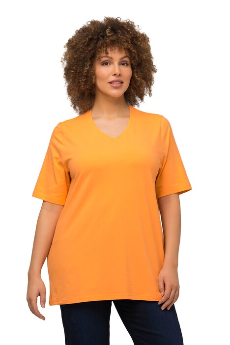 Tričko, A střih, výstřih do V, krátké rukávy