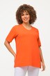 T-shirt, krój trapezowy, dekolt w serek, rękaw 1/2