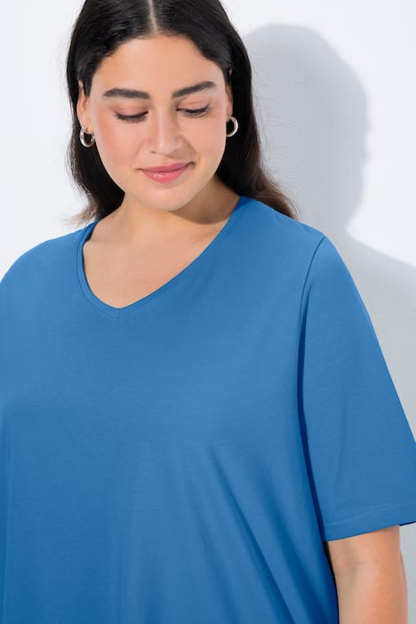 T-Shirt, A-Linie, V-Ausschnitt, Halbarm