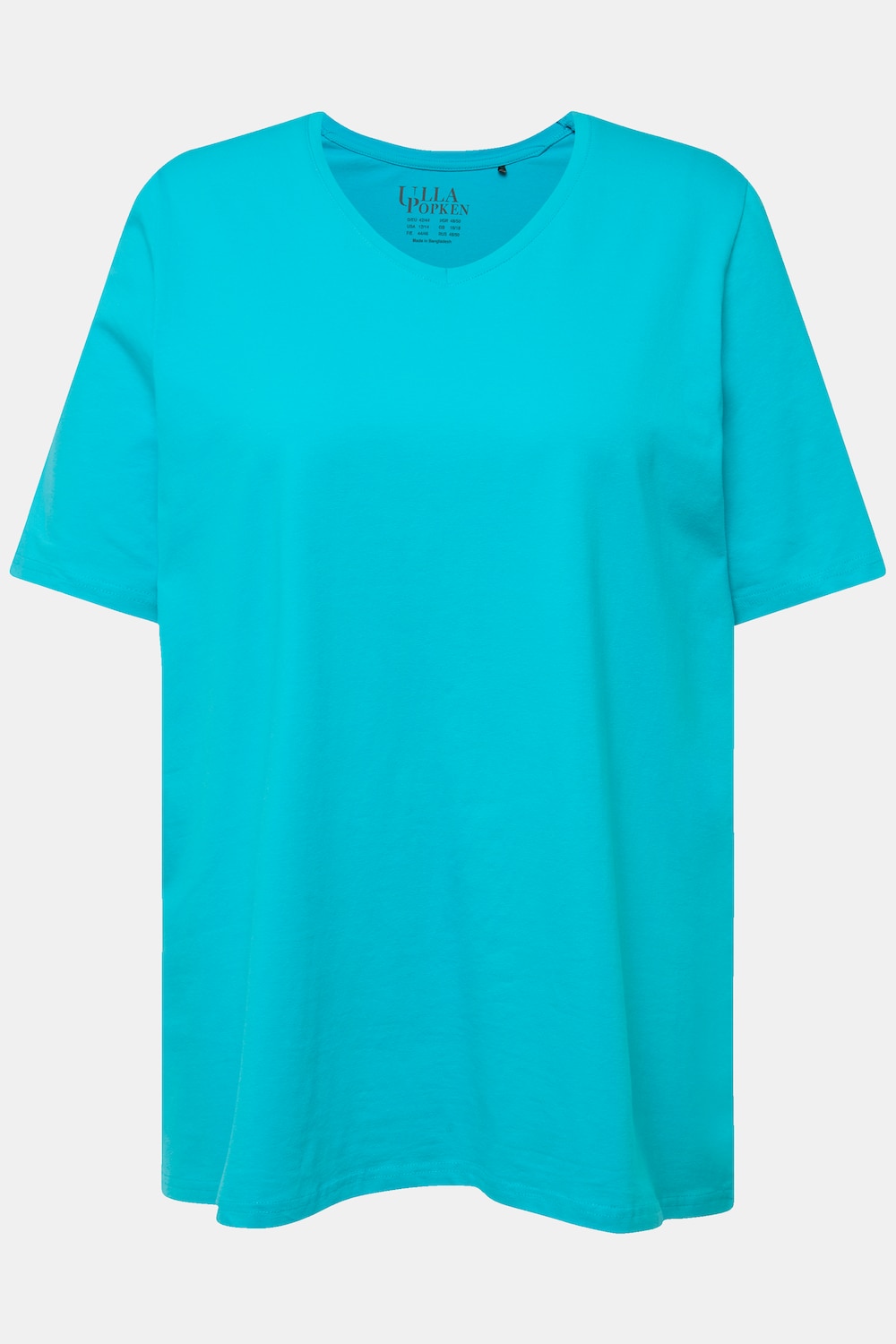 Stora storlekar T-shirt, Dam, turkos, storlek: 54/56, Bomull, Ulla Popken