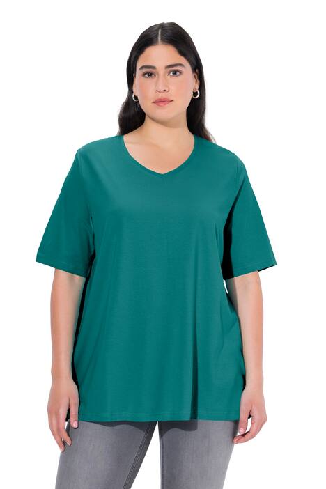 Tričko, A střih, výstřih do V, krátké rukávy