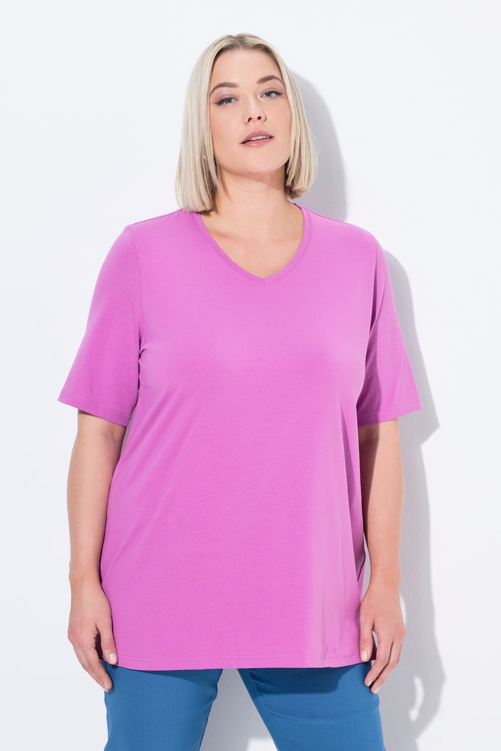 Große Größen T-Shirt, Damen, rosa, Größe: 42/44, Baumwolle, Ulla Popken