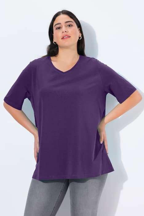 T-Shirt, A-Linie, V-Ausschnitt, Halbarm