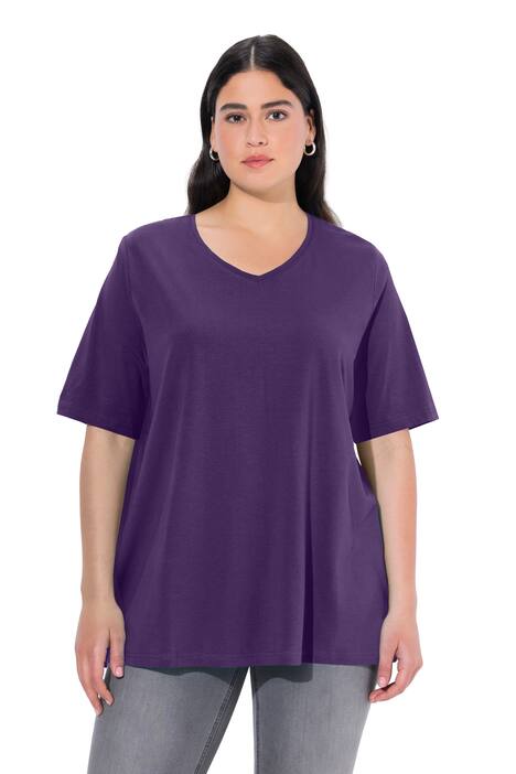 Tričko, A střih, výstřih do V, krátké rukávy