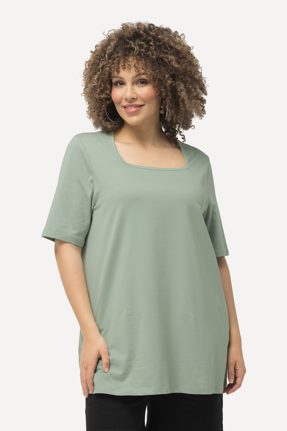 Große Größen T-Shirt, Damen, türkis, Größe: 42/44, Baumwolle, Ulla Popken