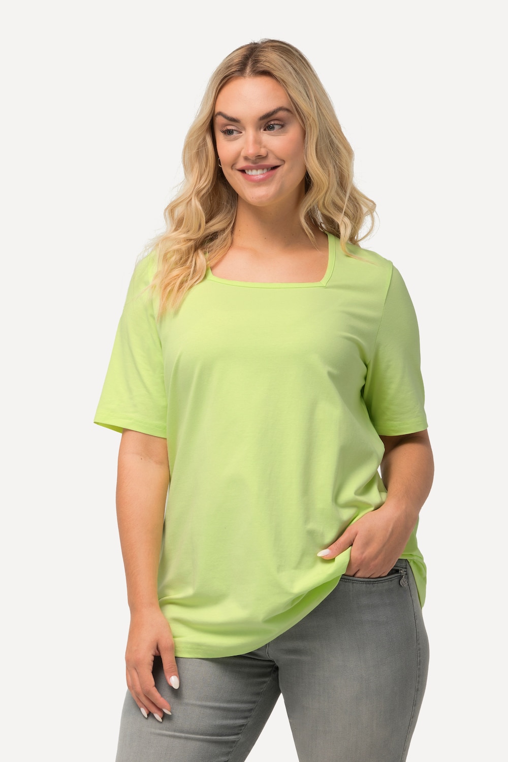 Grote Maten T-shirt, Dames, groen, Maat: 46/48, Katoen, Ulla Popken