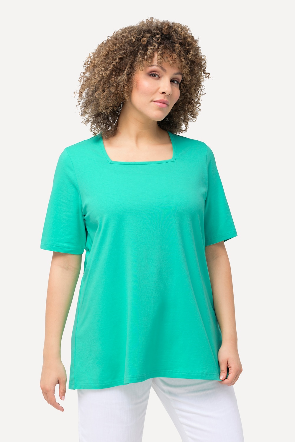 Große Größen T-Shirt, Damen, türkis, Größe: 42/44, Baumwolle, Ulla Popken