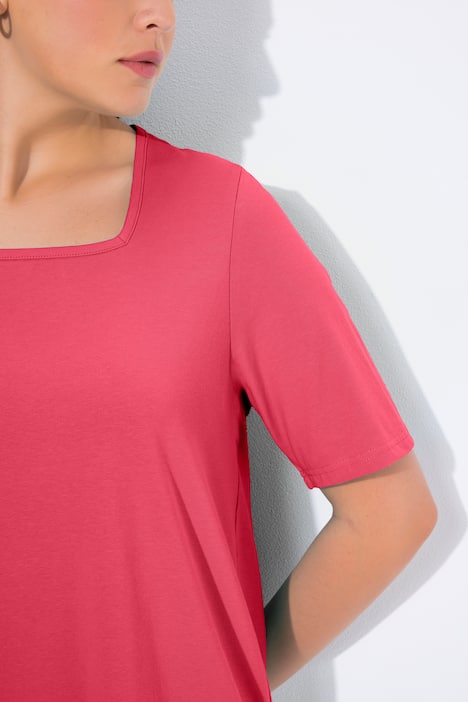 T-Shirt, A-Linie, Carré-Ausschnitt, Halbarm