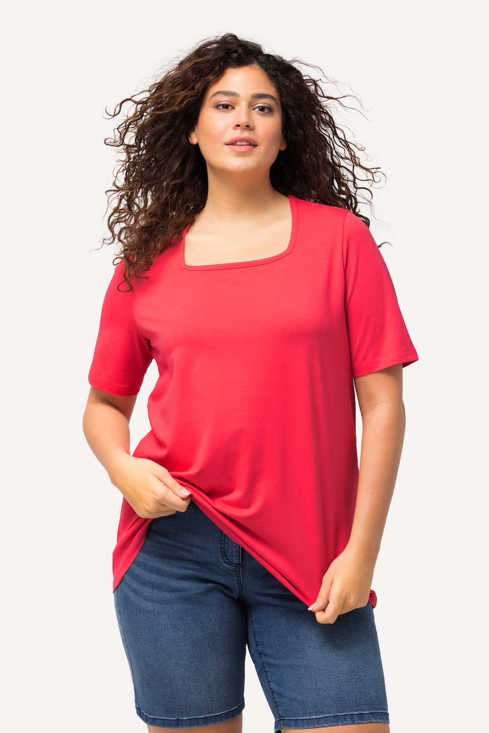 Grote Maten T-shirt, Dames, rood, Maat: 42/44, Katoen, Ulla Popken