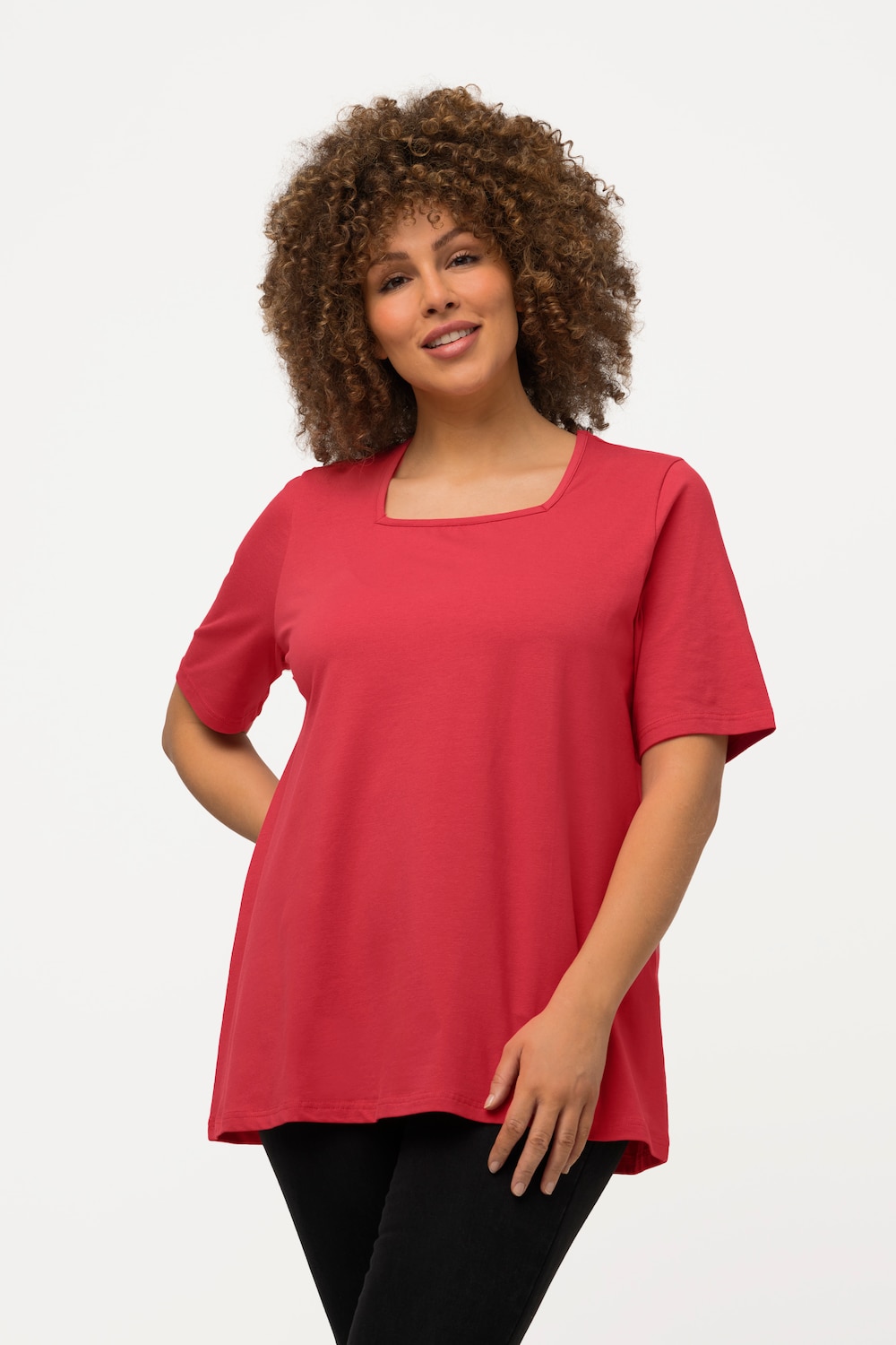 Grote Maten T-shirt, Dames, rood, Maat: 42/44, Katoen, Ulla Popken