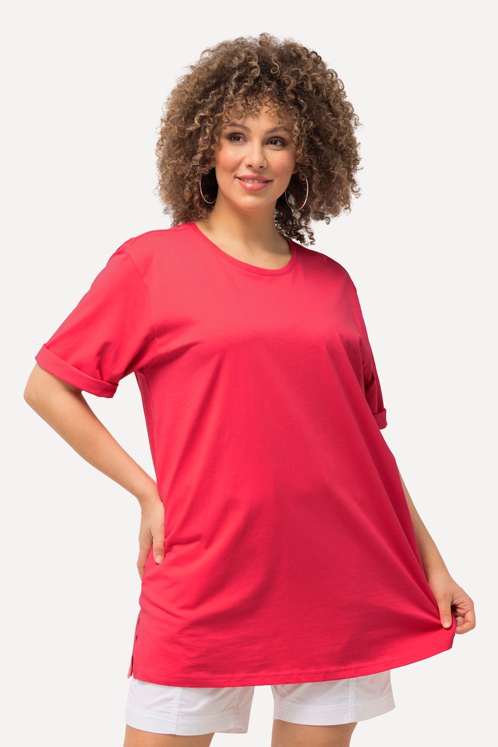 Grote Maten T-shirt, Dames, roze, Maat: 62/64, Katoen, Ulla Popken