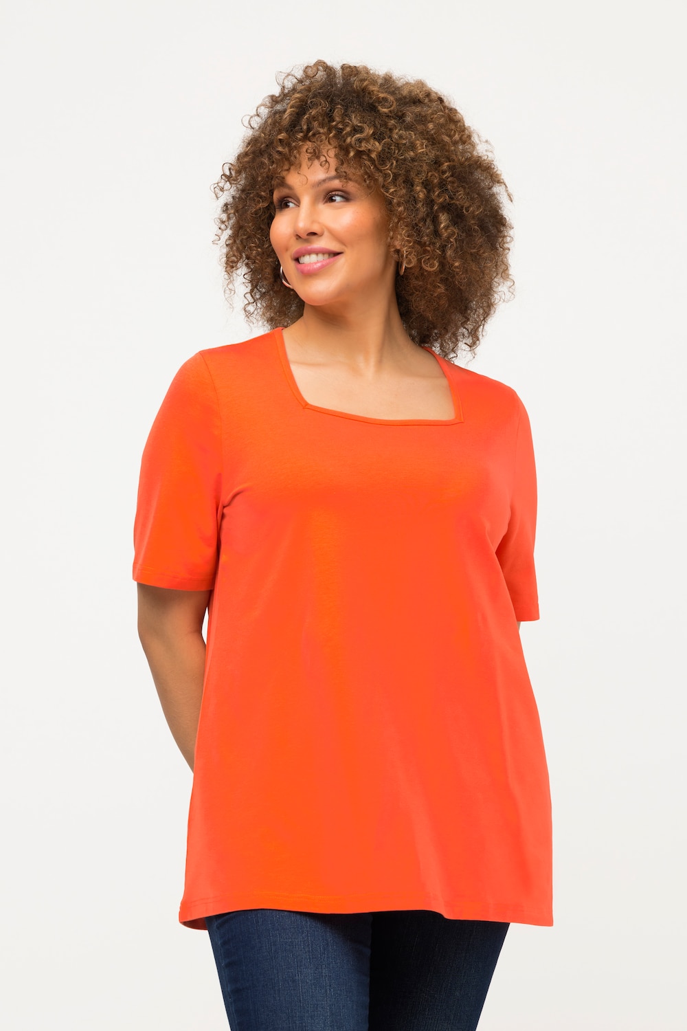 Grote Maten T-shirt, Dames, oranje, Maat: 46/48, Katoen, Ulla Popken