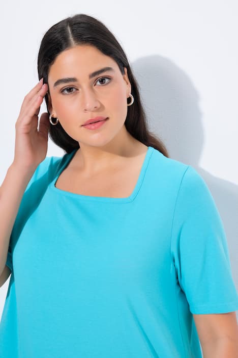 T-Shirt, A-Linie, Carré-Ausschnitt, Halbarm