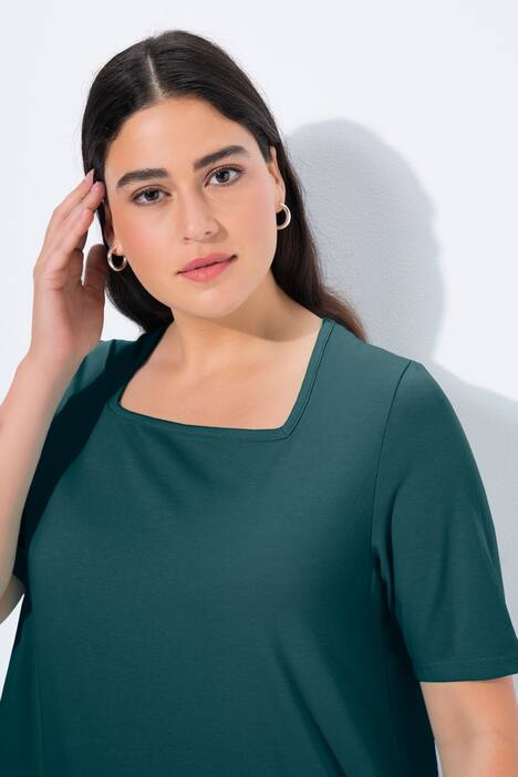 T-Shirt, A-Linie, Carré-Ausschnitt, Halbarm