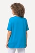 T-shirt à manches courtes et col carré. Coupe évasée