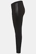 Leggings, rayas con aspecto de cuero, slim, cintura elástica