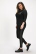 Leggings, rayas con aspecto de cuero, slim, cintura elástica