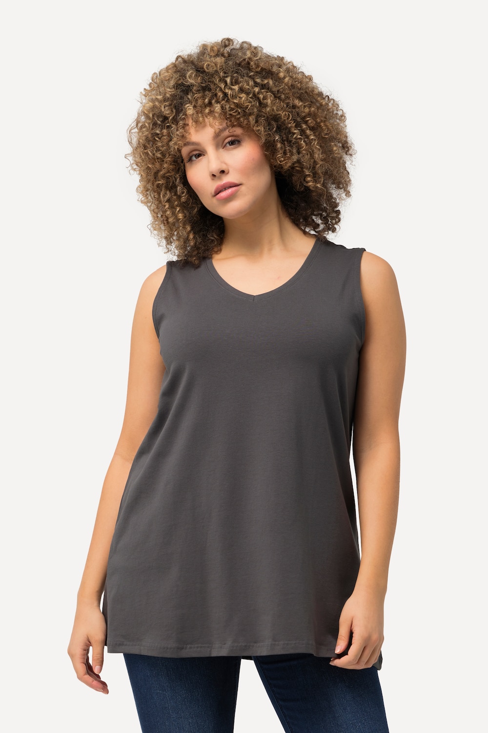 Große Größen Top, Damen, grau, Größe: 42/44, Baumwolle, Ulla Popken