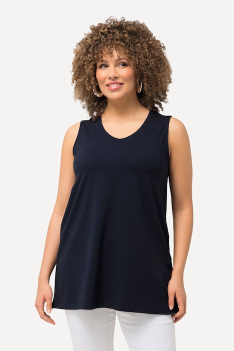 Essential V-Neck Stretch Cotton Tank