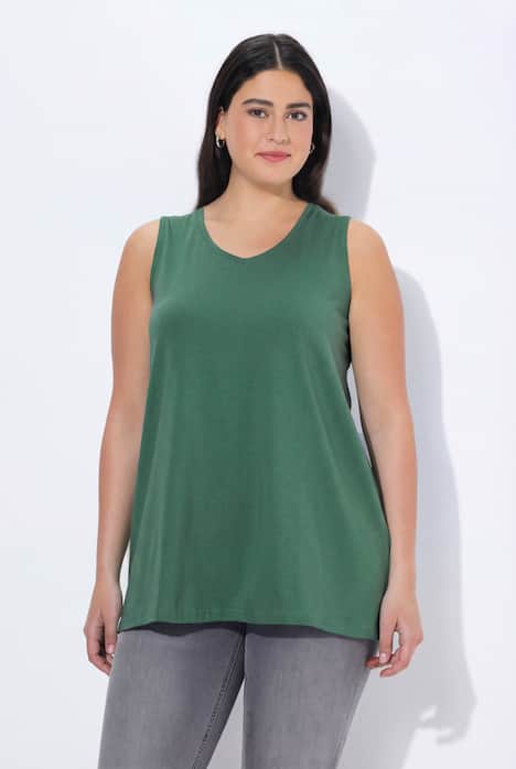 Débardeur à col V, coupe évasée et bretelles larges