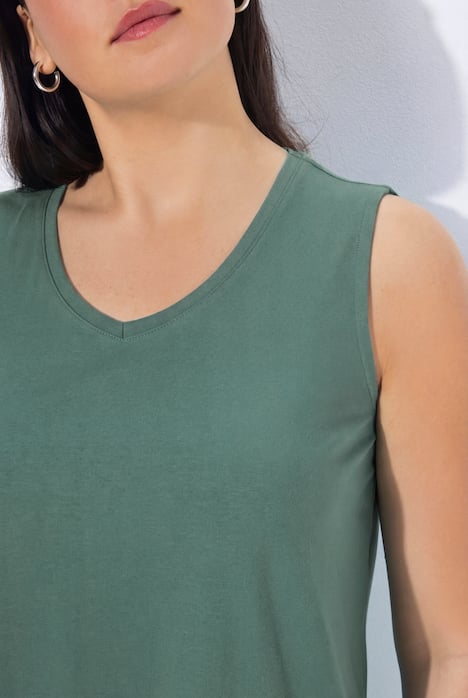 Débardeur à col V, coupe évasée et bretelles larges