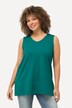 Top, krój trapezowy, dekolt w szpic, bez rękawów