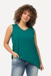 Top, krój trapezowy, dekolt w szpic, bez rękawów