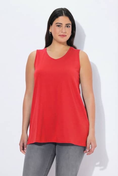 Débardeur à col V, coupe évasée et bretelles larges