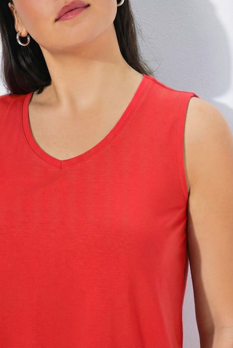 Débardeur à col V, coupe évasée et bretelles larges