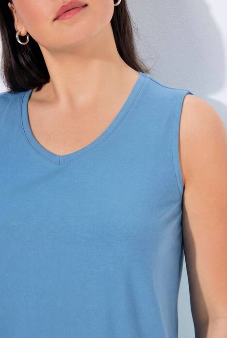 Top, A-Linie, V-Ausschnitt, ärmellos