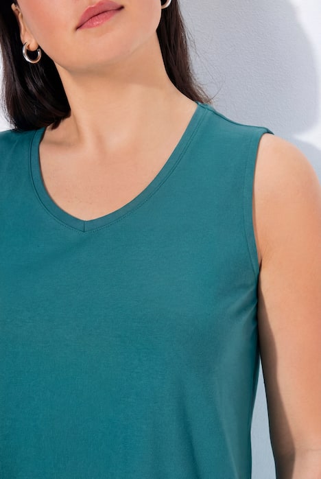 Débardeur à col V, coupe évasée et bretelles larges