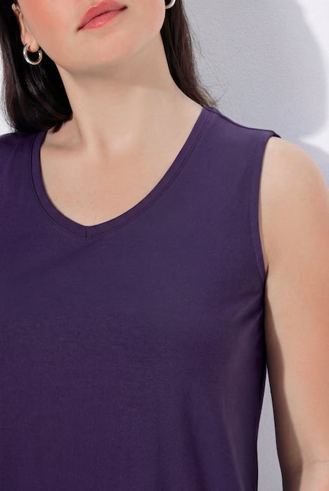 Débardeur à col V, coupe évasée et bretelles larges