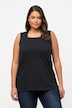 Bluzka, krój trapezowy, dekolt karo, bez rękawów