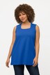 Bluzka, krój trapezowy, dekolt karo, bez rękawów