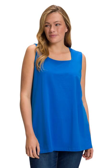 Basic top, A střih, hranatý výstřih, bez rukávů