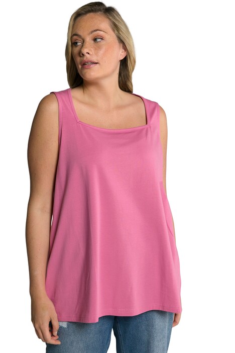 Basic top, A střih, hranatý výstřih, bez rukávů