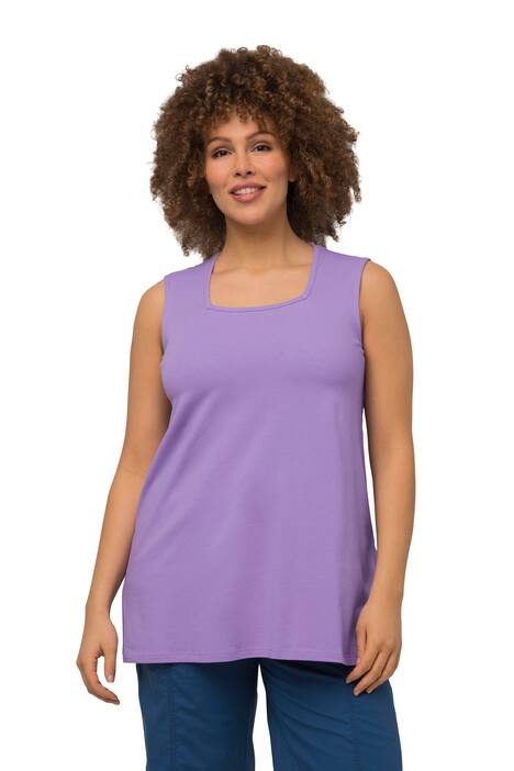 Basic top, A střih, hranatý výstřih, bez rukávů